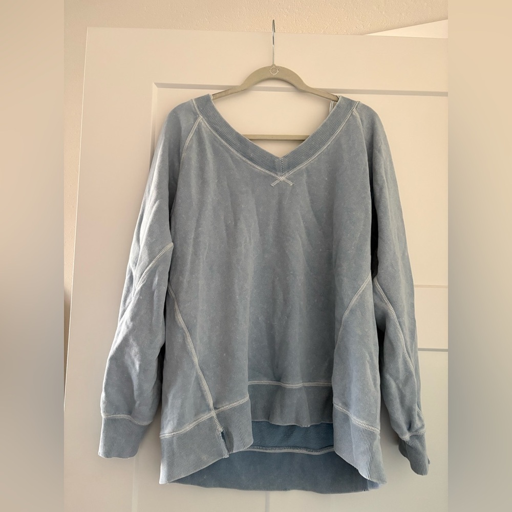 Aerie Soft Blue V-Neck Sweater